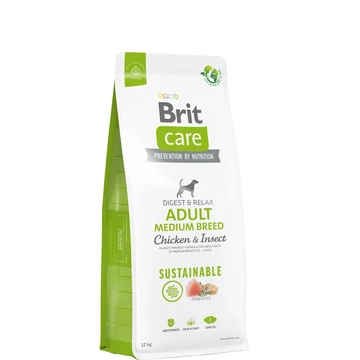 Brit Care ADULT - Medium breed Sustainable - Fenntartható CSIRKE &amp; ROVARFEHÉRJE 12KG