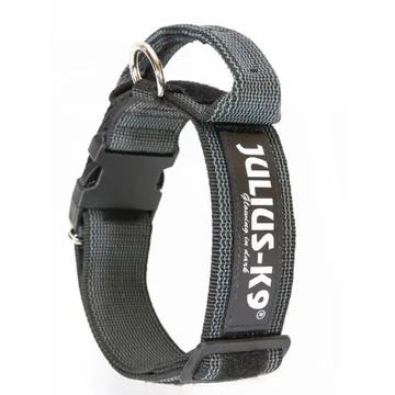 Julius-K9 Color&amp;Gray Nyakörv Bizt.zárral, 40mm, Fekete-szürke