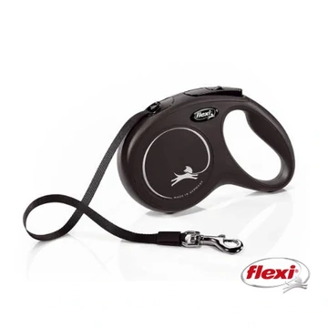 Flexi New Classic &quot;M&quot; (fekete) - Szalagos Automata Póráz (5m)