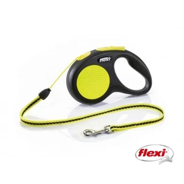 Flexi New Neon "S" - Zsinóros Automata Póráz Sárga (5m)