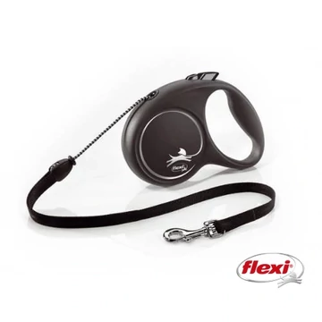 Flexi Black Design "M" (ezüst) - zsinóros automata póráz (5m)