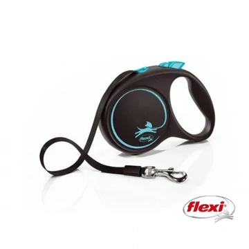 Flexi Black Design &quot;M&quot; (kék) - szalagos automata póráz (5m)