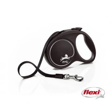 Flexi Black Design "M" (ezüst) - szalagos automata póráz (5m)