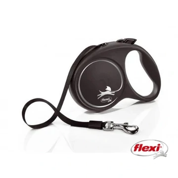Flexi Black Design "L" (ezüst) - szalagos automata póráz (5m)