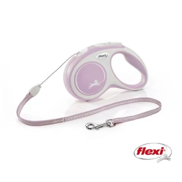 Flexi New Comfort "S" (rózsa) - zsinóros automata póráz (3m)