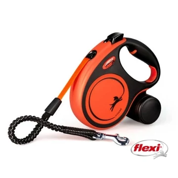 Flexi Xtreme "S" (black/orange) - Szalagos Automata Póráz (5m) Max:20kg