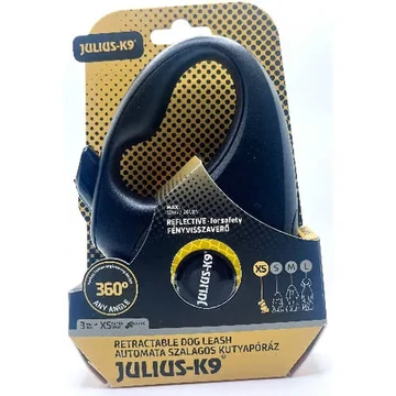 Julius-K9 Retractable Dog Leash - automata szalagos póráz (neon narancs) kutyák részére (XS) 3 méter