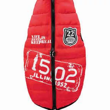 Trixie Saint-Malo Dog Coat with Harness - mellény hámmal (piros) kutyák részére (S) 33cm