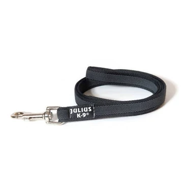 Julius K-9 Color&amp;Gray póráz fogóval (fekete-szürke) 14mm/1,2m karikával