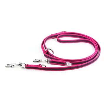 Julius K-9 Color&Gray - Állítható Póráz (pink-szürke,gumis) (14mm/2,2m)