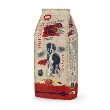 alicePROFESSIONAL 17kg Puppy&amp;Junior Beef&amp;Rice száraztáp - Kölyök kutyák részére