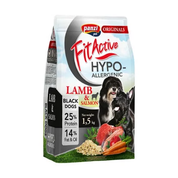 FitActive BlackDogs Hypoallergenic Adult (bárány) Száraztáp - Sötét Színû Felnőtt Kutyák Részére (1,5kg)