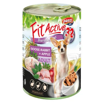 FitActive konzerv Adult - nedveseledel (liba,nyúl,alma) felnõtt kutyák részére (415g)