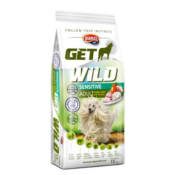 GetWild 15kg Adult Sensitive Rabbit&amp;Beef with Pumpkin&#039; (Nyúl-Marha-tök)(chicken&amp;wheat free)