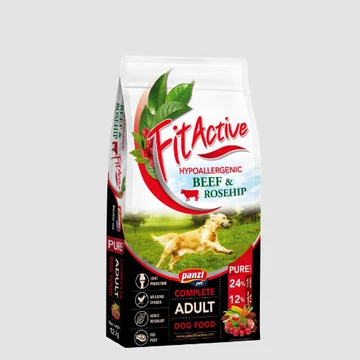 FitActive PURE Hypoallergenic Beef-Rosehip - Száraztáp (marha,csipkebogyó) Felnőtt Kutyák Részére