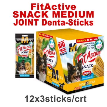 FitActive SNACK Denta-Sticks Hypoallergenic Joint &quot;M&quot; - jutalomfalat (kollagén, répa) kutyák részére (12dbx150g)