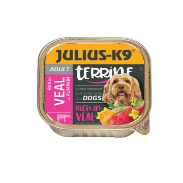 Julius-K9 Dog Terrine Adult Veal&amp;Pumpkin - nedveseledel (borjúy,sütõtök) felnõtt kutyák részére (150g)