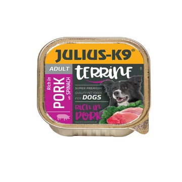 Julius-K9 Dog Terrine Adult Pork&amp;Spinach - nedveseledel (sertés,spenót) felnõtt kutyák részére (150g)