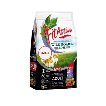 FitActive PURE SMALL Hypoallergenic Wild Boar -Rosehip - Száraztáp (vaddisznó,csipkebogyó) Felnőtt Kutyák Részére (3kg)