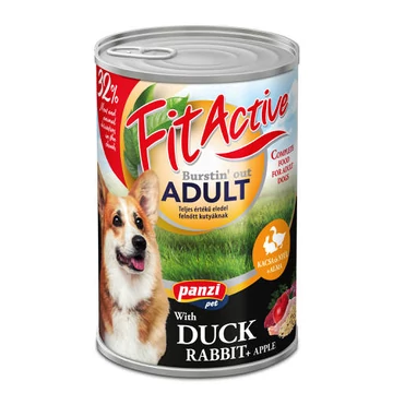 FitActive konzerv Adult - nedveseledel (kacsa-nyúl) felnõtt kutyák részére (1240g)