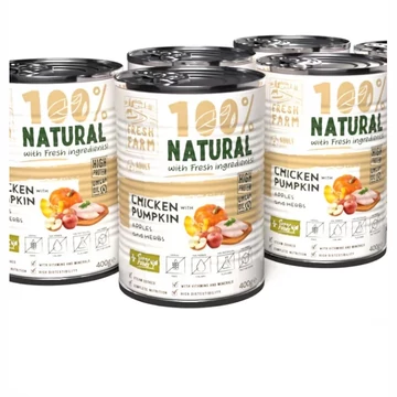 Fresh Farm Nedves Kutyaeledel, Pástétom Csirkével, Sütőtökkel, Almával És Gyógynövényekkel