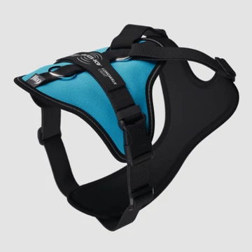 Julius-K9 Longwalk Light Kutyahám Nyomkövető Táskával, Hámfelírattal, Aquamarine, L