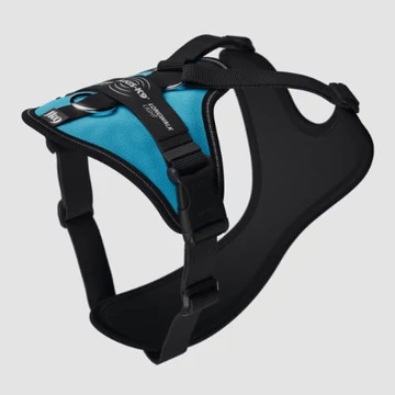 Julius-K9 Longwalk Light Kutyahám Nyomkövető Táskával, Hámfelírattal, Aquamarine, XS