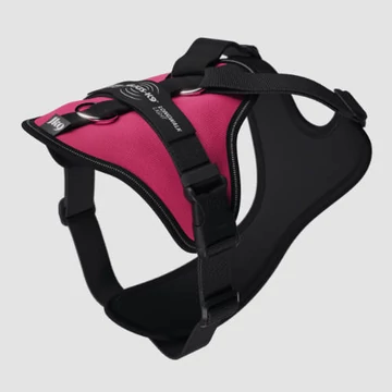 Julius-K9 Longwalk Light kutyahám nyomkövető táskával. hámfelírattal, sötét pink, L