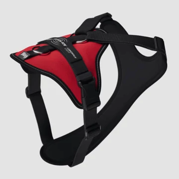 Julius-K9 Longwalk Light Kutyahám Nyomkövető Táskával, Hámfelírattal, Piros, XS