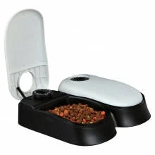 Trixie Automatic Food Dispenser - Automata Etető (fehér,fekete) 2x0,3l (Ø27x7x24cm)