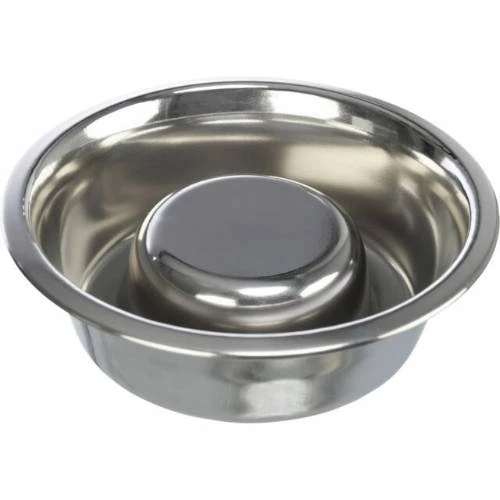 Trixie Slow Feeding Stainless Steel Bowl - Evéslassító Tál (fém, Szilikon Bevonattal) (Ø17cm/0,6l)