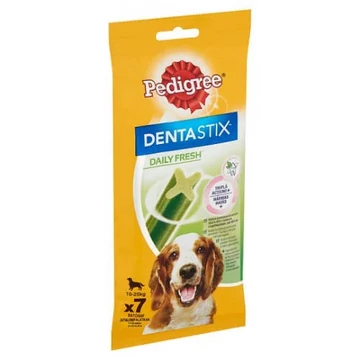 Pedigree DentaStix Daily Fresh Jutalomfalat(fogtisztító, Zöld Tea-eukaliptuszolaj) Közepes Testű(7db/180g)