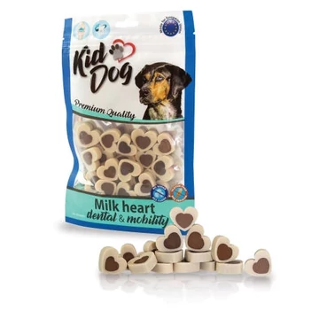 KidDog Milk Heart Dental&amp;Mobility - Jutalomfalat(tej,kollagén)(80g)
