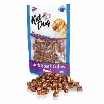 KidDog Mini Lamb Steak Cubes - Jutalomfalat(bárány)(80g)