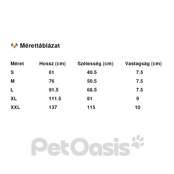 PetOasis szögletes kutyaágy, M