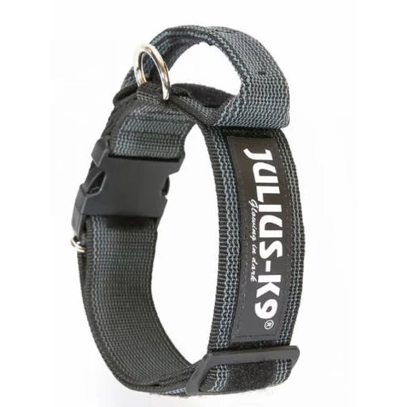 Julius-K9 Color&Gray nyakörv bizt.zárral, 40mm, fekete-szürke