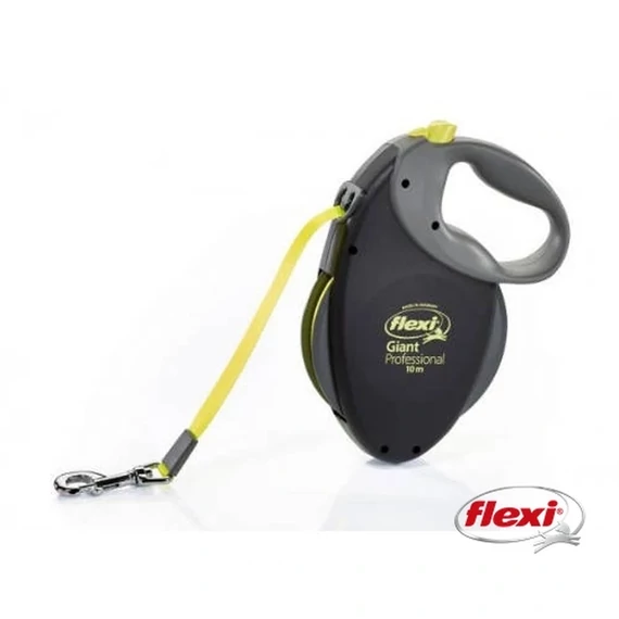 Flexi Giant Pofessional (neon,fekete) - szalagos automata póráz (10m)