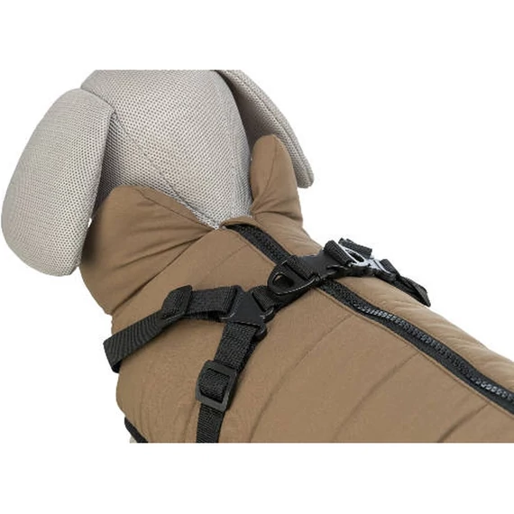 Trixie Pirou téli kabát hámmal, S:40 cm, homok