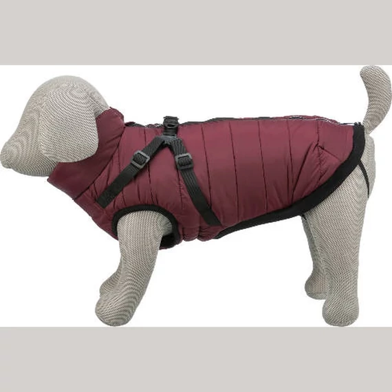 Trixie Pirou téli kabát hámmal, XXS:24 cm, sangria