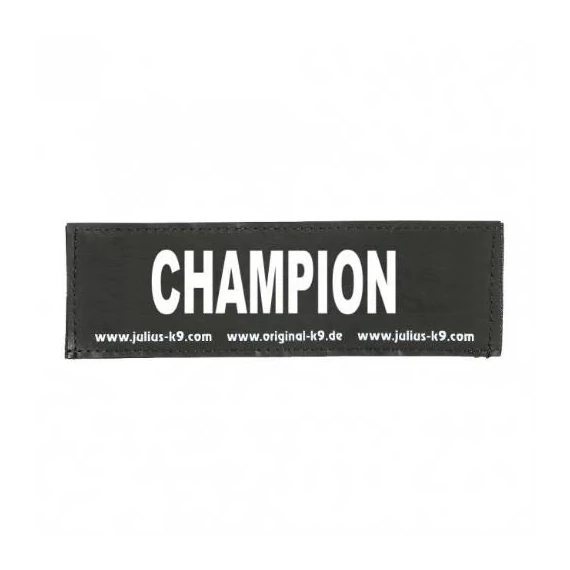 Julius K9- CHAMPION felirat hámhoz kutyák részére