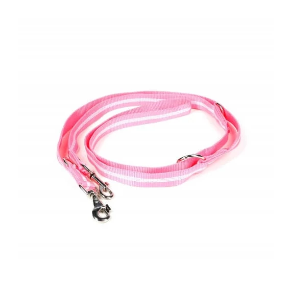 Julius K-9 IDC Csőheveder póráz  (25mm/2,2m) pink - foszforeszkáló csíkokkal
