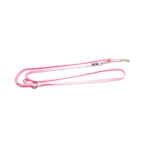 Julius K-9 IDC Csőheveder póráz  (14mm/2,2m) pink - foszforeszkáló csíkokkal