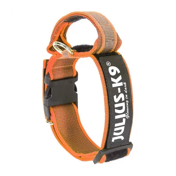 Julius K-9 Color&Gray nyakörv fogóval és cserélhető felírattal (40mm), több színben