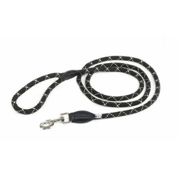 Julius-K9 IDC Retriverpóráz, 12mm*1,2m, Kerek, Fekete-fluoreszkáló