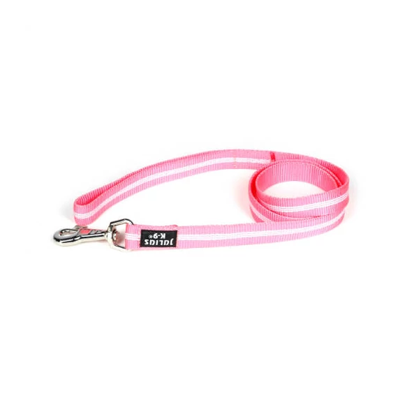 Julis-K9 Póráz utánvilágító, pink, 25mm*1m, fogós/Dkarika