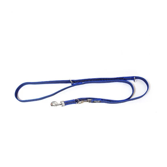 Julius-K9 Color&Gray Állítható Gumis Póráz, Kék-szürke 20mm/2,2m