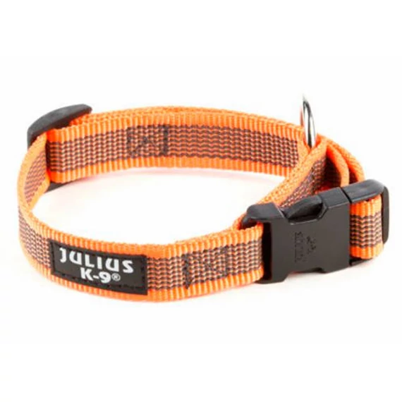 Julius-K9 Color&Gray nyakörv 25mm/39-65cm, UV-narancs-szürke