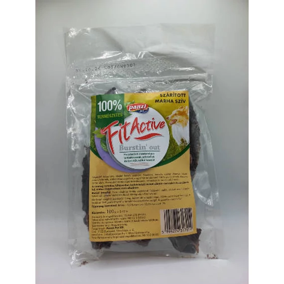 FitActive snack - jutalomfalat (szárított marhaszív) kutyák részére