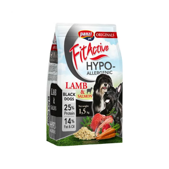 FitActive BlackDogs Hypoallergenic Adult (bárány) Száraztáp - Sötét Színû Felnőtt Kutyák Részére (1,5kg)