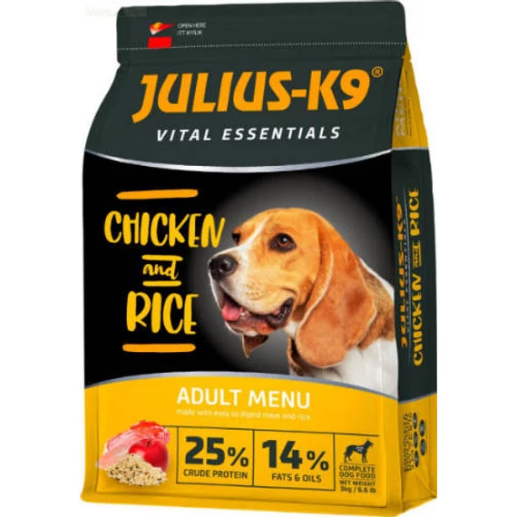 JULIUS K-9 12kg Adult Vital Essentials (szárnyas,rizs) Száraztáp - Felnőtt Kutyák Részére